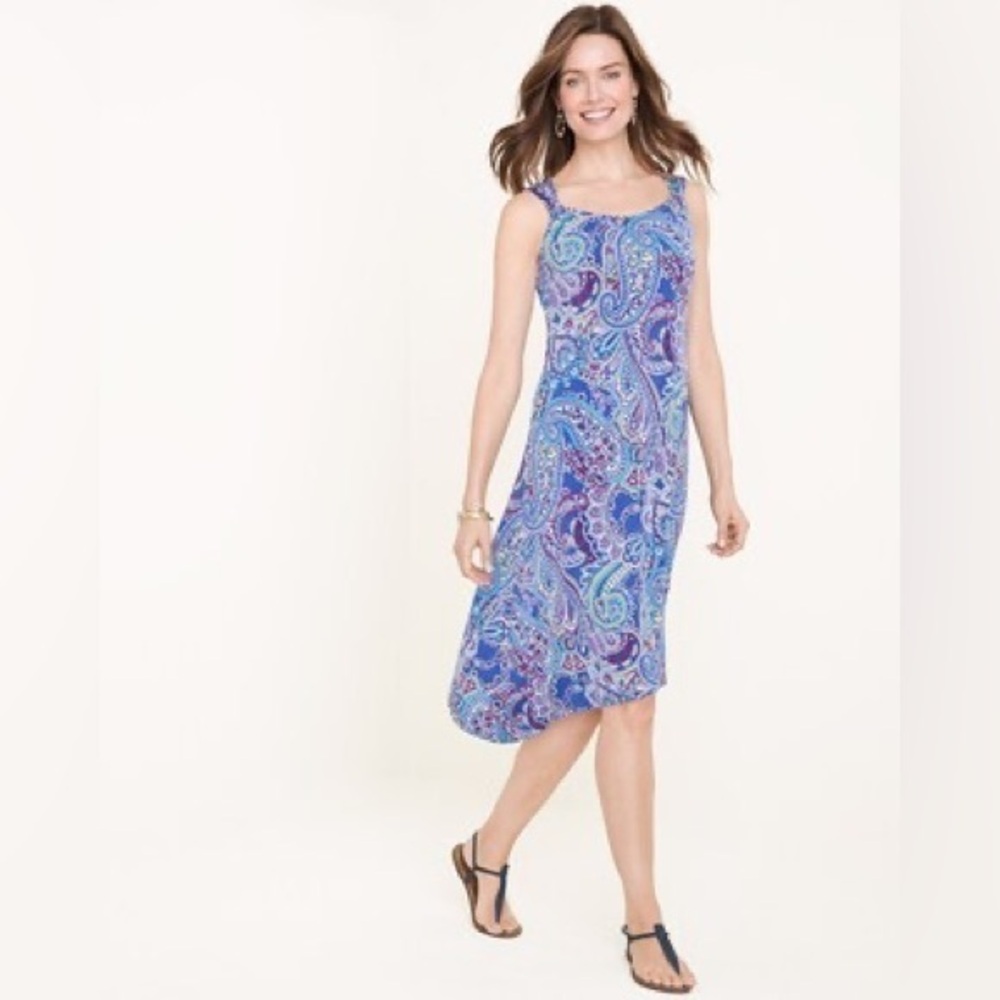 Chicos colorful paisley midi dress- (U.S. Size 4/6) Chicos size 0